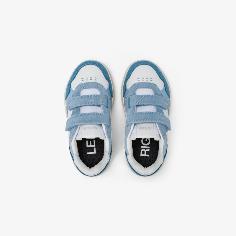Boys’ Big Basket light blue leather sneaker