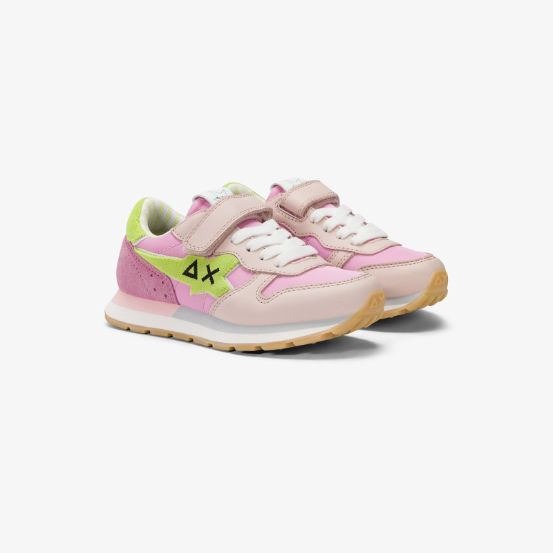 Girls' Big Stargirl Sponge pink leather and nylon sneaker