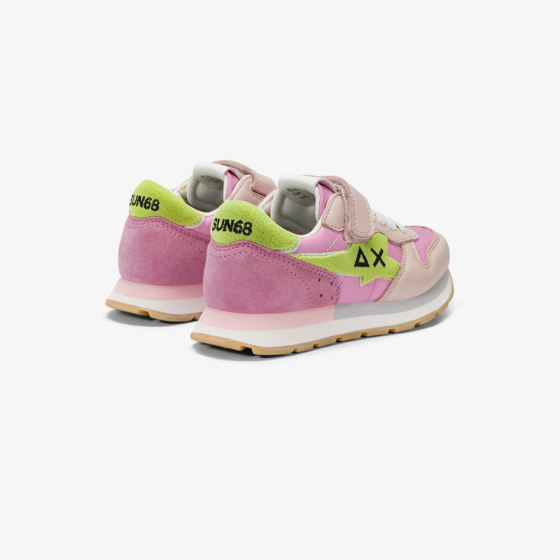 Girls' Big Stargirl Sponge pink leather and nylon sneaker