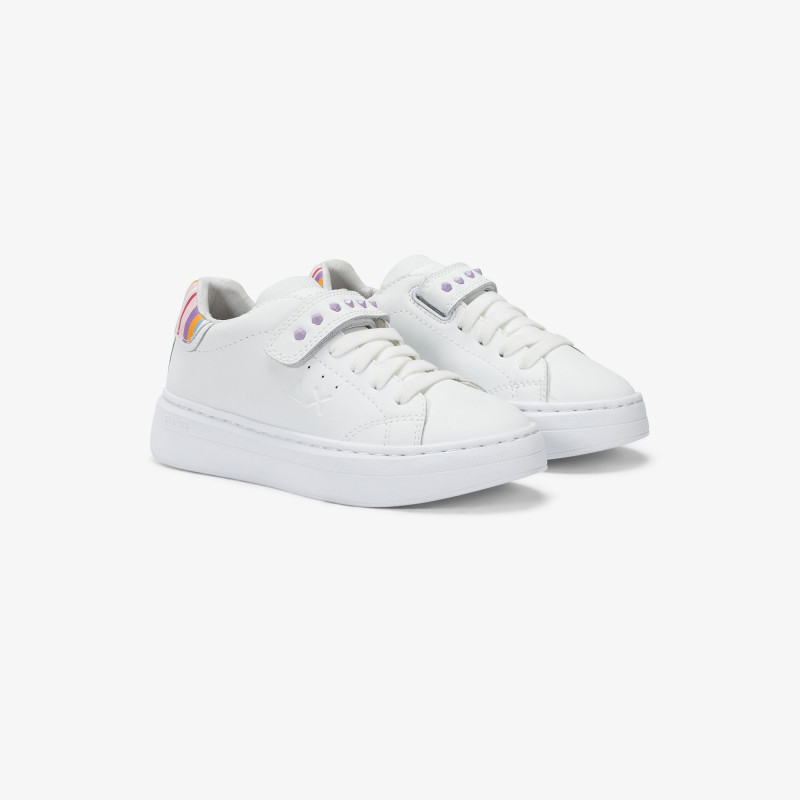 Sneaker Girl's Grace in pelle bianca