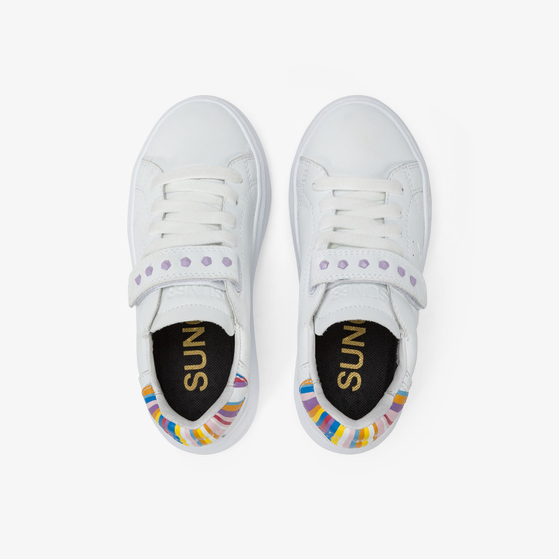 Sneaker Girl's Grace in pelle bianca