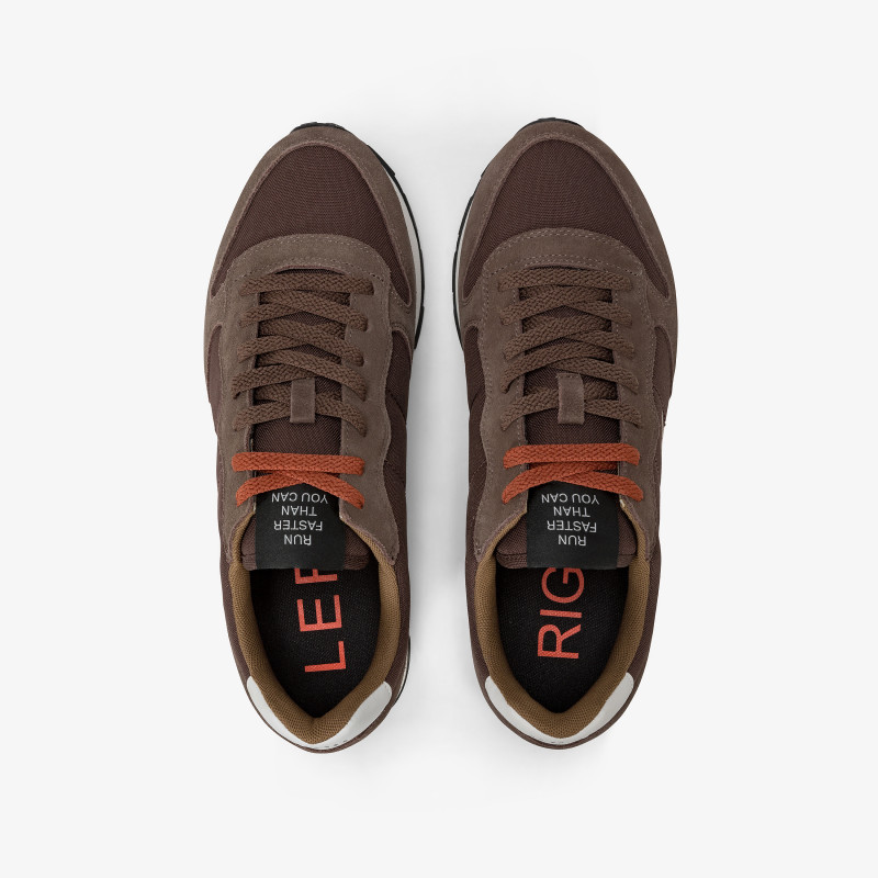 Tom nylon and suede sneaker BROWN