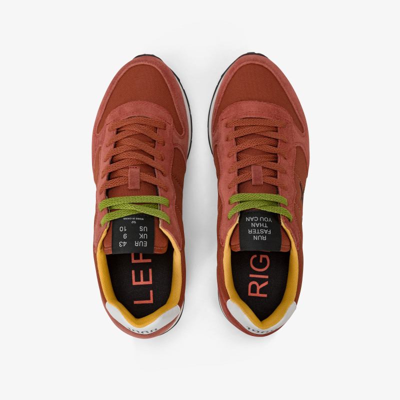 Sneaker Tom in nylon e suede RUST