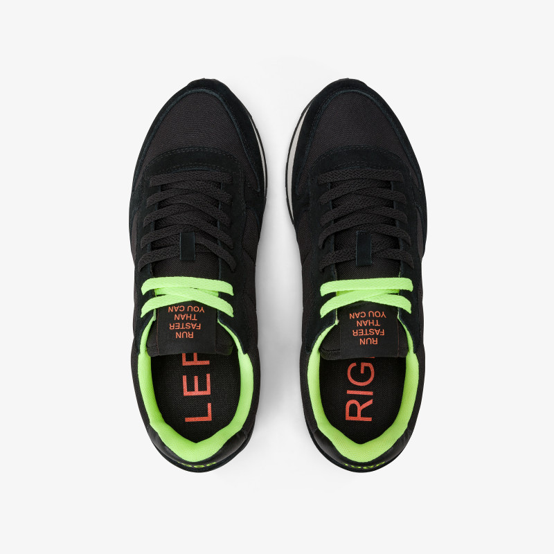 Sneaker Tom Fluo in nylon e suede NERO