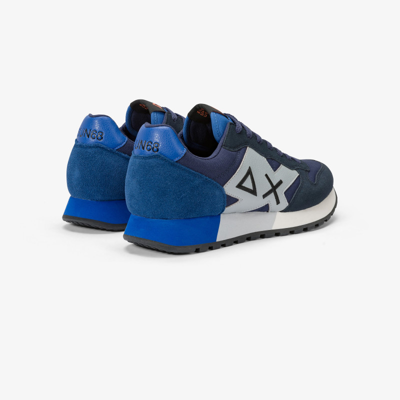 Jaki nylon and suede sneaker NAVY BLUE