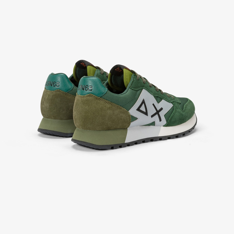 Jaki nylon and suede sneaker DARK GREEN