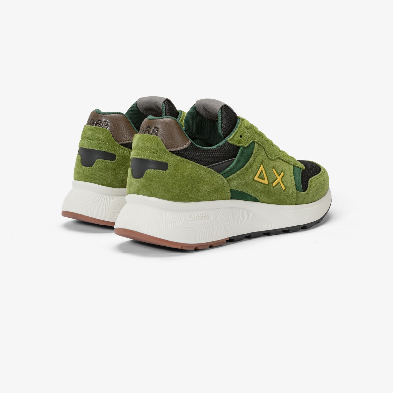 Daddy suede and mesh sneaker OLIVE