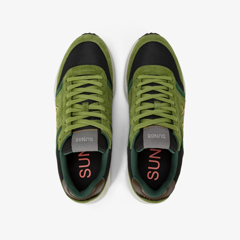 Daddy suede and mesh sneaker OLIVE