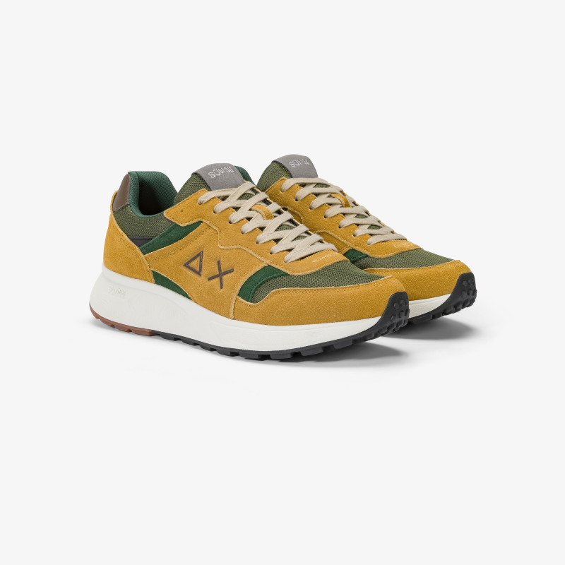 Daddy suede and mesh sneaker YELLOW MUSTARD