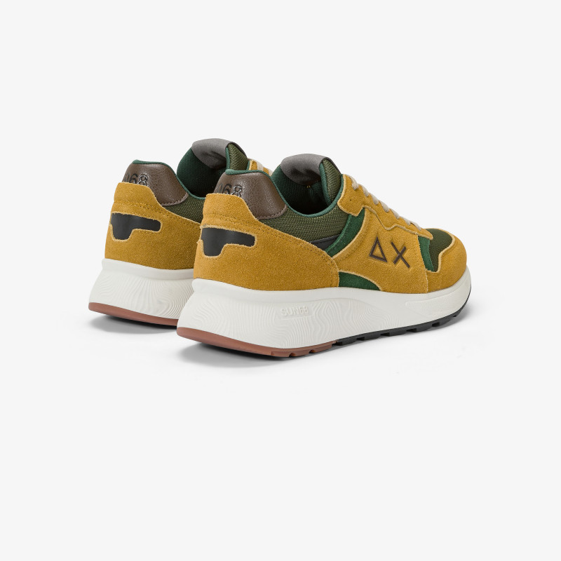 Daddy suede and mesh sneaker YELLOW MUSTARD