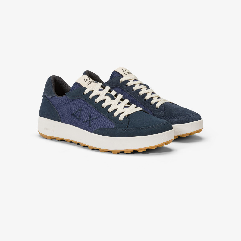 Genius nylon and suede sneaker NAVY BLUE