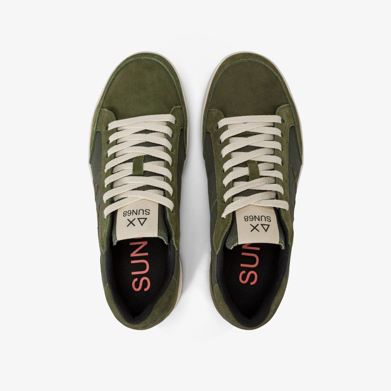 Genius nylon and suede sneaker DARK MILITARY