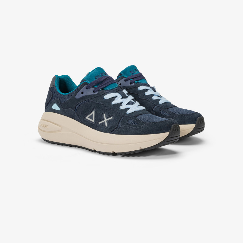 Jupiter mesh and suede sneaker NAVY BLUE