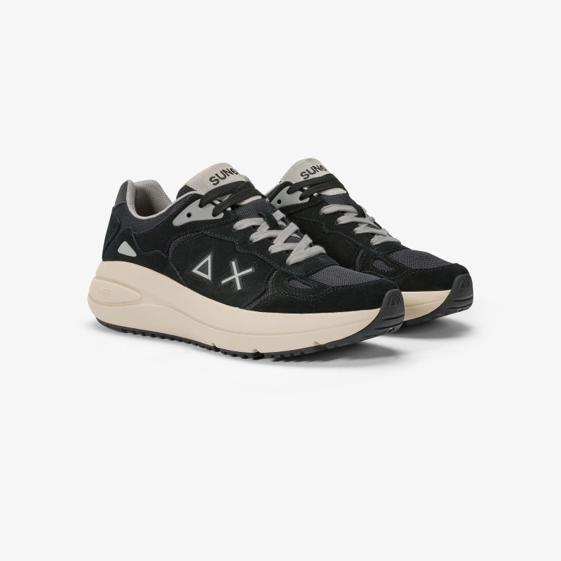 Jupiter mesh and suede sneaker BLACK