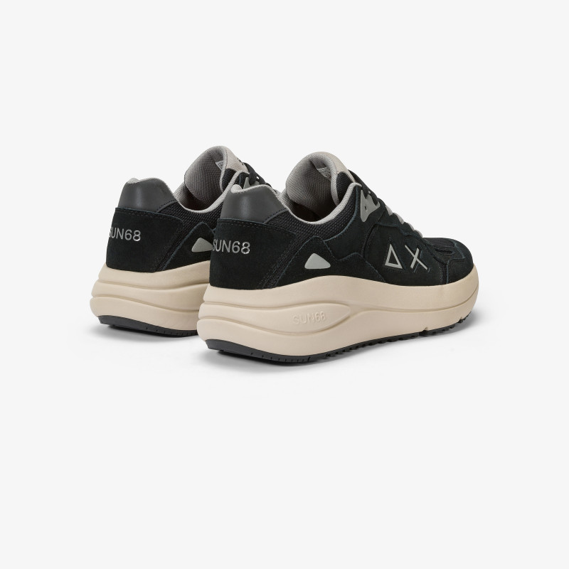 Jupiter mesh and suede sneaker BLACK