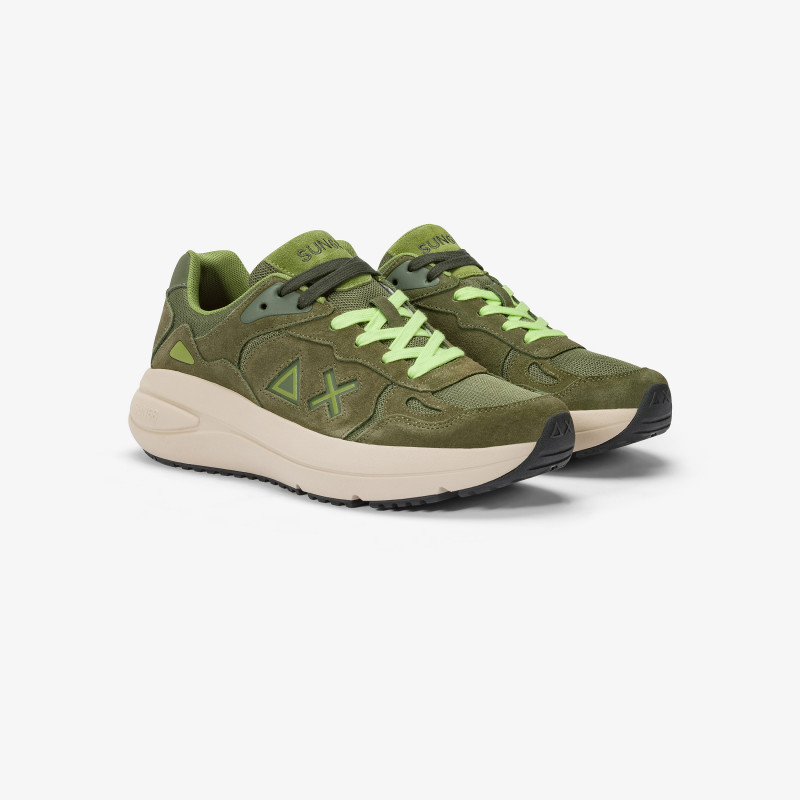 Jupiter mesh and suede sneaker DARK MILITARY