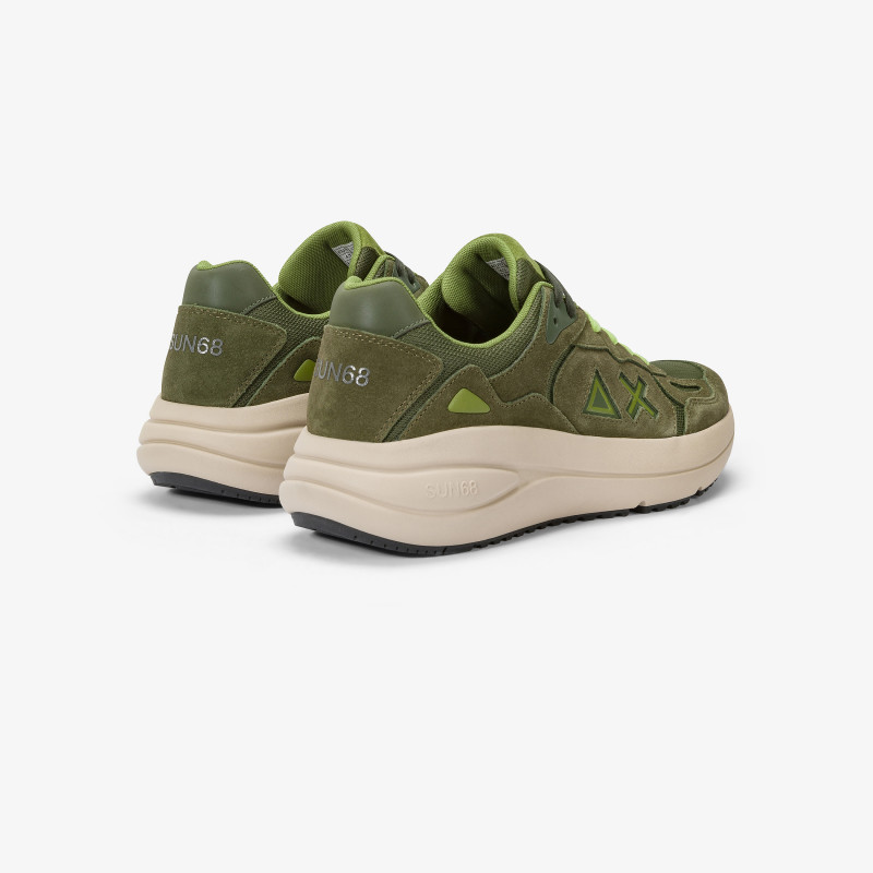 Jupiter mesh and suede sneaker DARK MILITARY