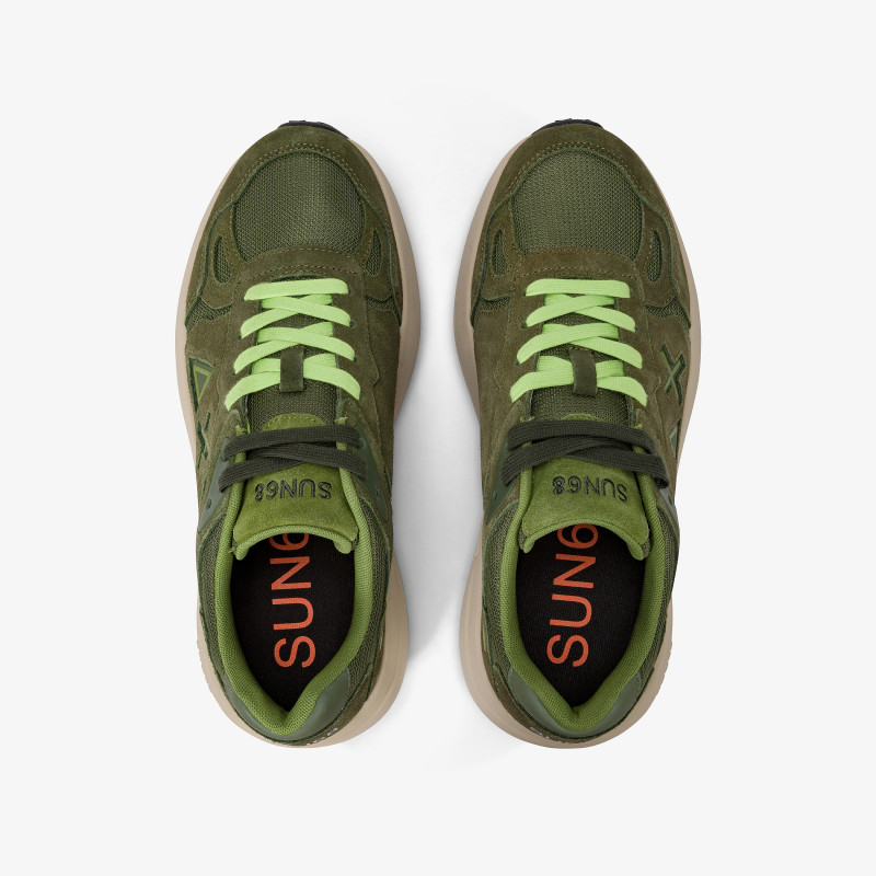 Jupiter mesh and suede sneaker DARK MILITARY