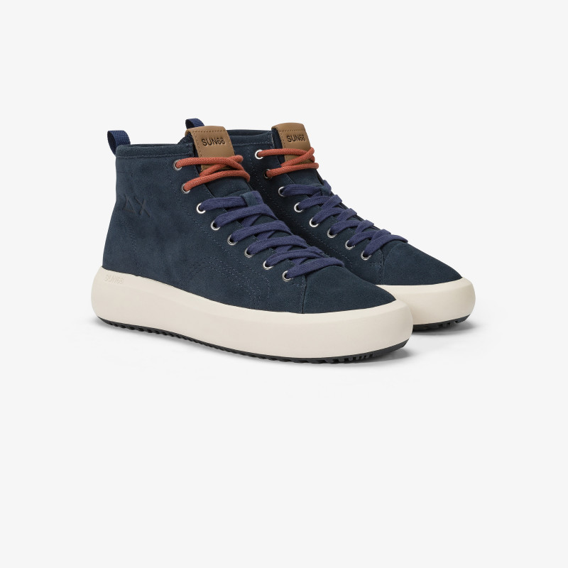 Big Boy suede mid-top sneaker NAVY BLUE