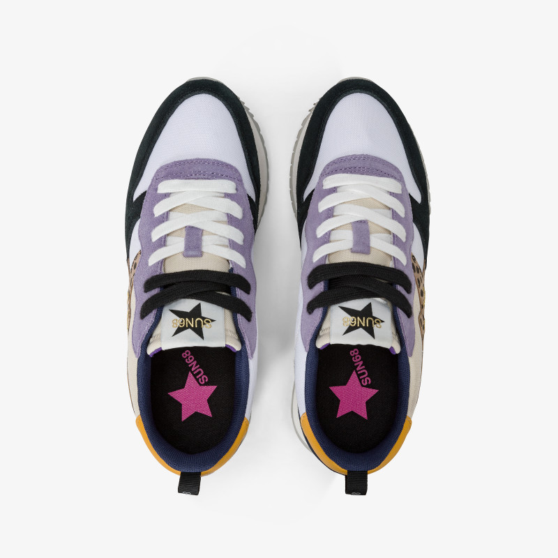 Stargirl Multicolor suede and nylon sneaker WHITE