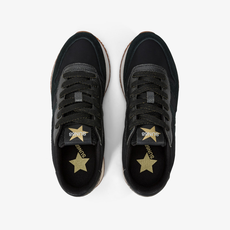 Stargirl Animalier suede and nylon sneaker BLACK