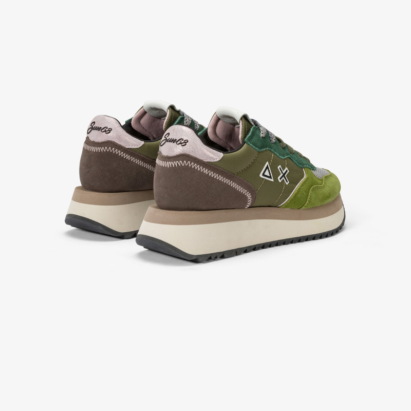 Sneaker Big Ally in nylon e suede OLIVA