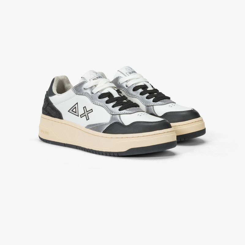 Basket Love Lady leather and suede sneaker WHITE/BLACK