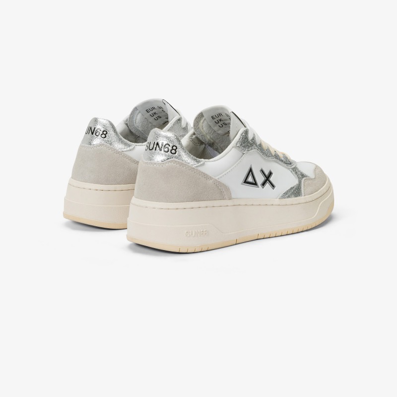 Basket Love Lady leather and suede sneaker WHITE/SILVER