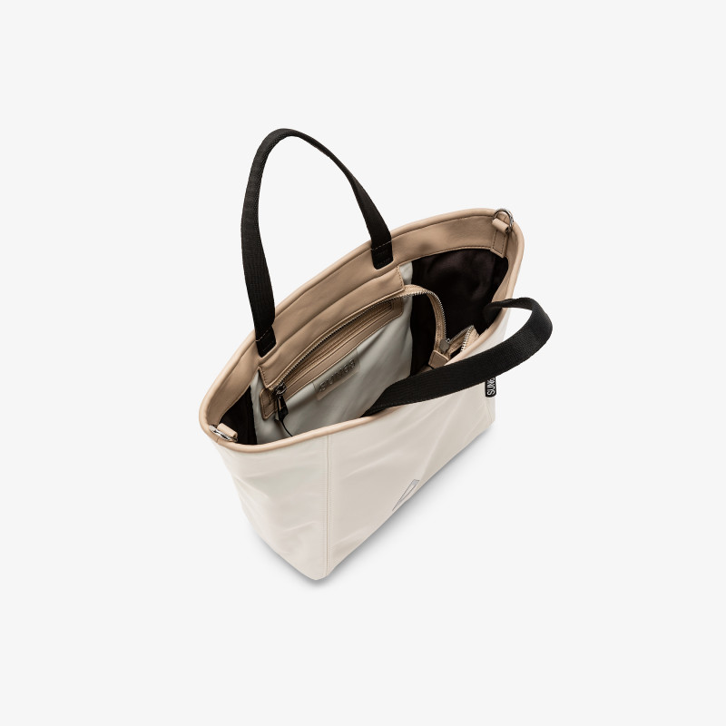 Jacqueline Silver Gold nylon shopper OFF WHITE