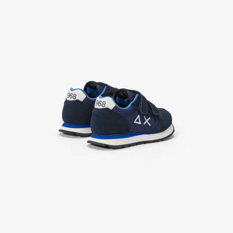 Boys’ Tom nylon and suede sneaker NAVY BLUE