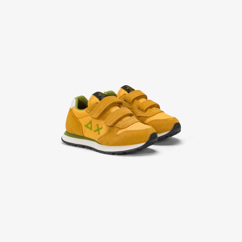 Boys’ Tom nylon and suede sneaker YELLOW