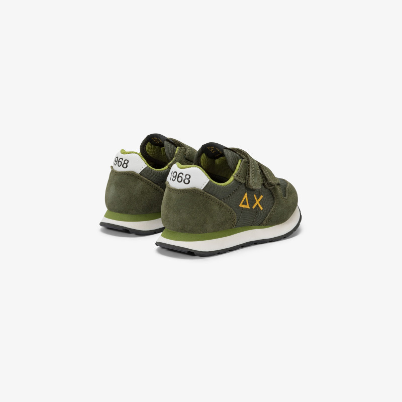 Boys’ Tom nylon and suede sneaker DARK MILITARY