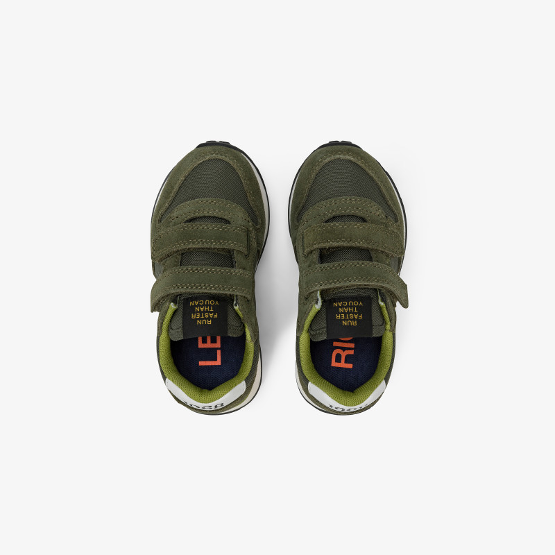 Boys’ Tom nylon and suede sneaker DARK MILITARY