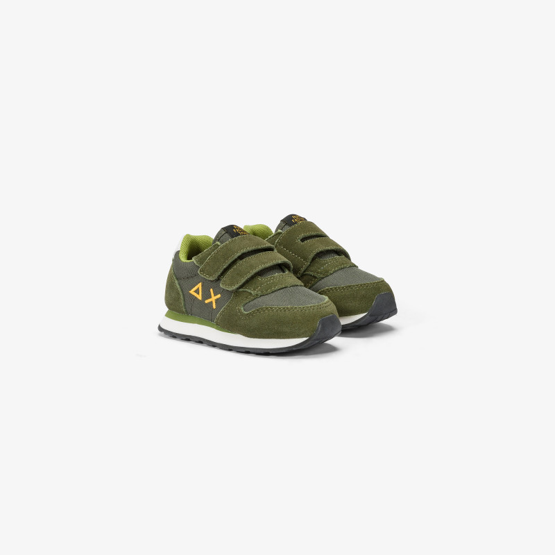 Boys’ Tom nylon and suede sneaker DARK MILITARY