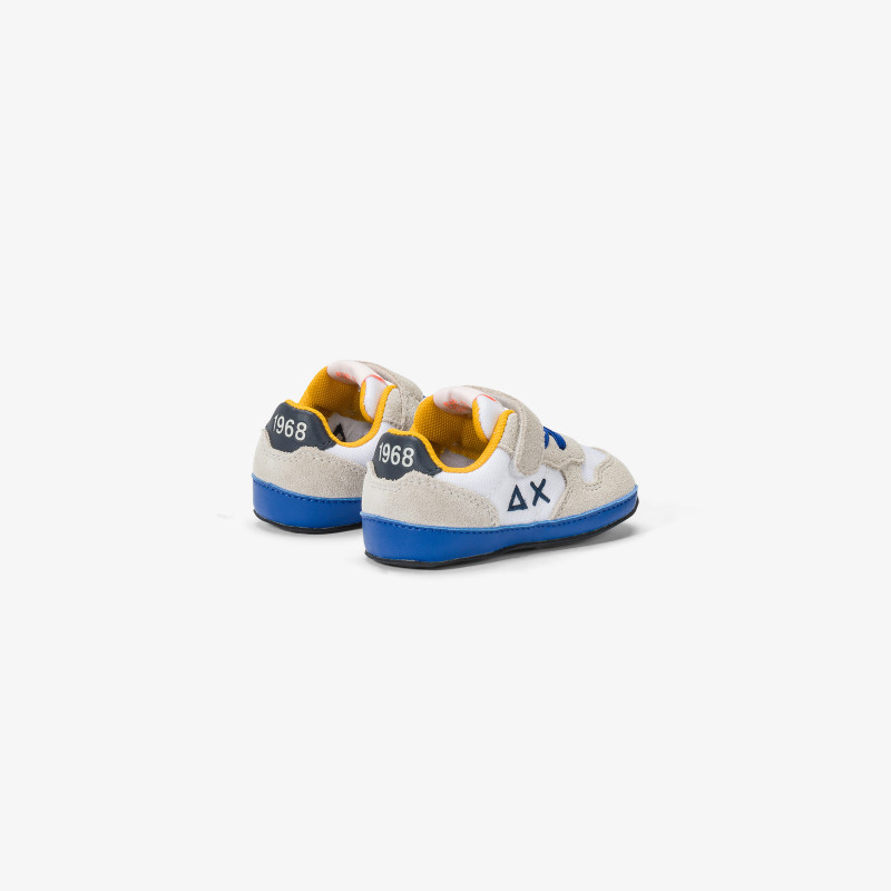 Boys’ Tom nylon and suede sneaker WHITE