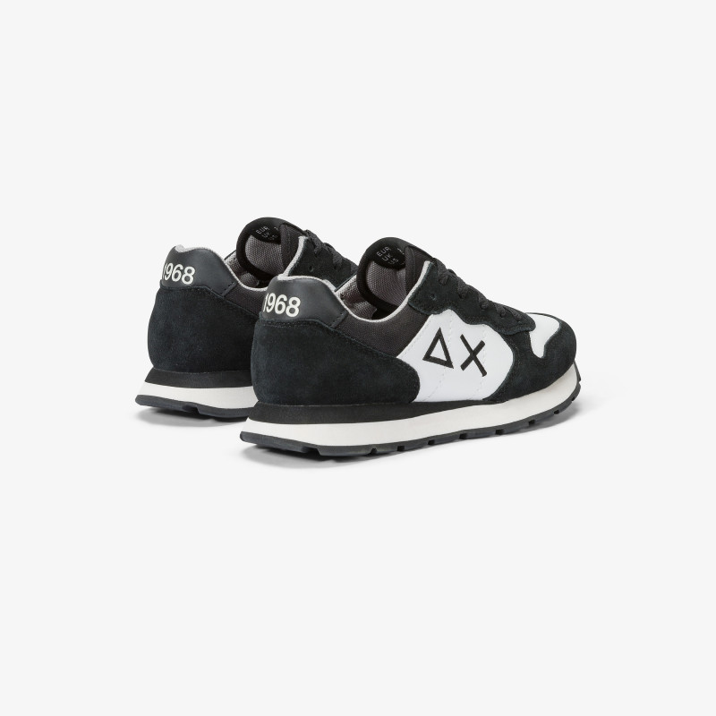 Boys’ Tom Color nylon, suede and leather sneaker BLACK