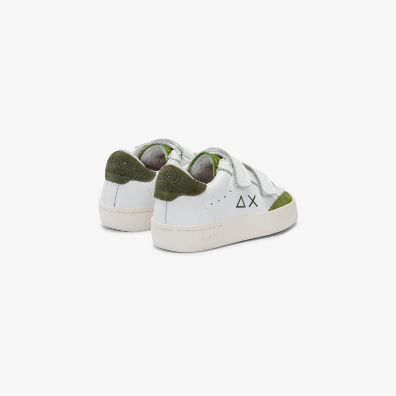 Sneaker Boy's Street in pelle MILITARE SCURO