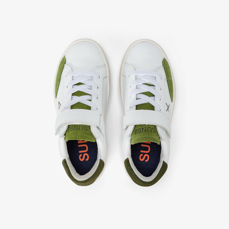 Sneaker Boy's Street in pelle MILITARE SCURO