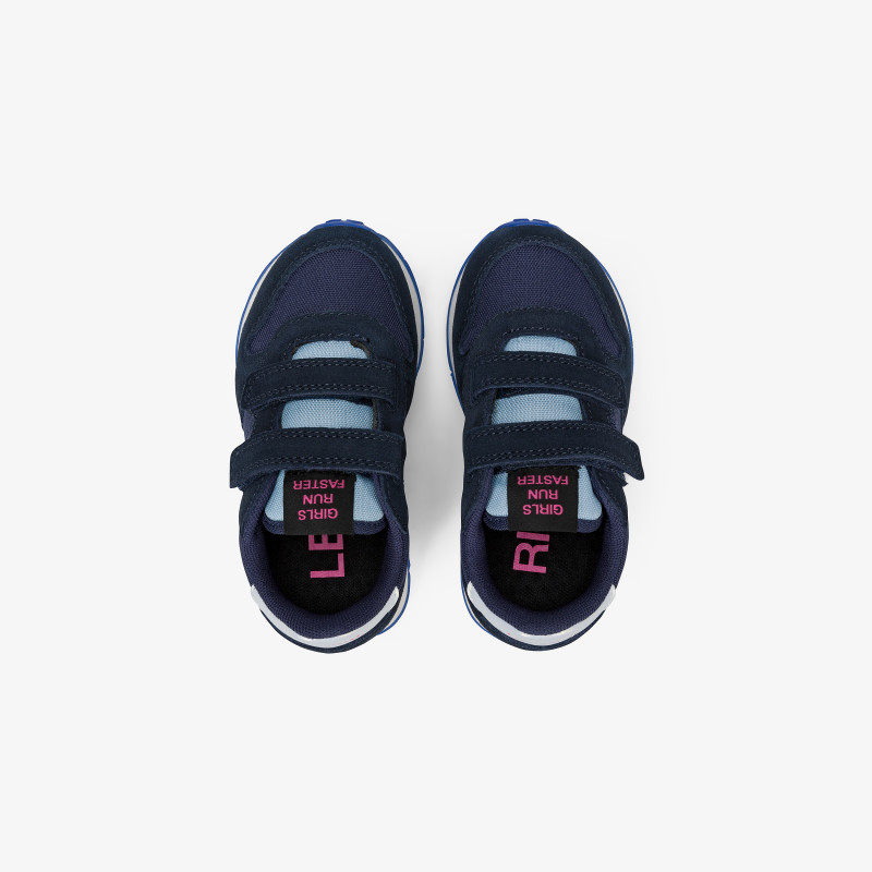 Girls’ Ally nylon and suede sneaker NAVY BLUE