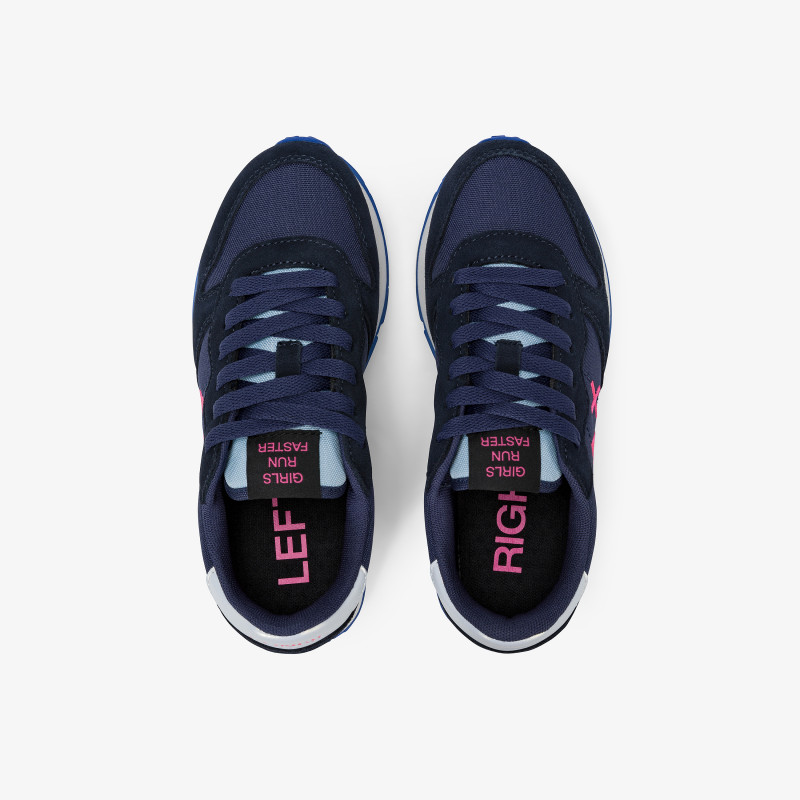 Girls’ Ally nylon and suede sneaker NAVY BLUE