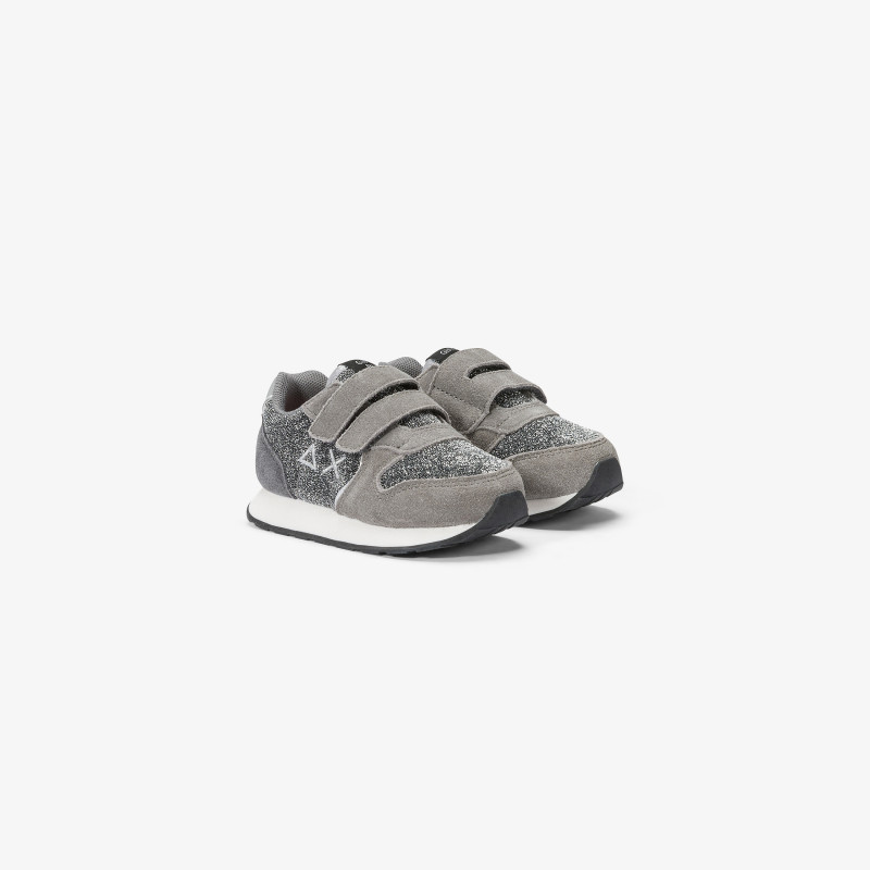 GIRL'S ALLY GLITTER TEXTILE (FIRST STEP) MEDIUM GREY