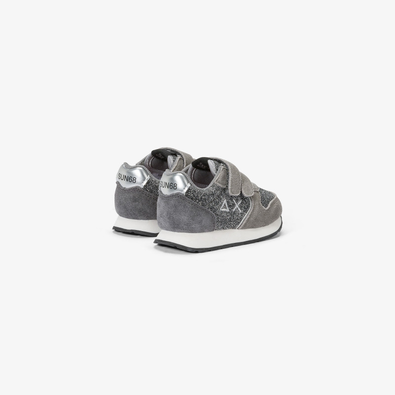 GIRL'S ALLY GLITTER TEXTILE (FIRST STEP) GRIGIO MEDIO