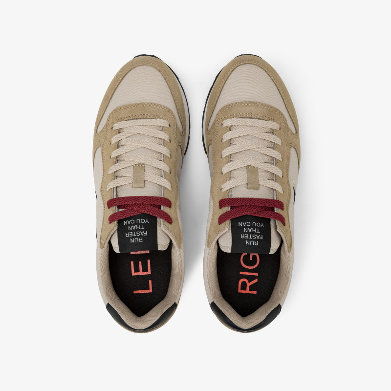 Sneaker Tom in nylon e suede beige