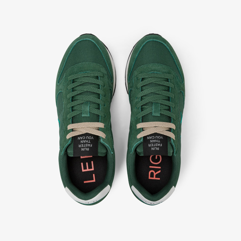 Sneaker Tom in nylon e suede verde scuro