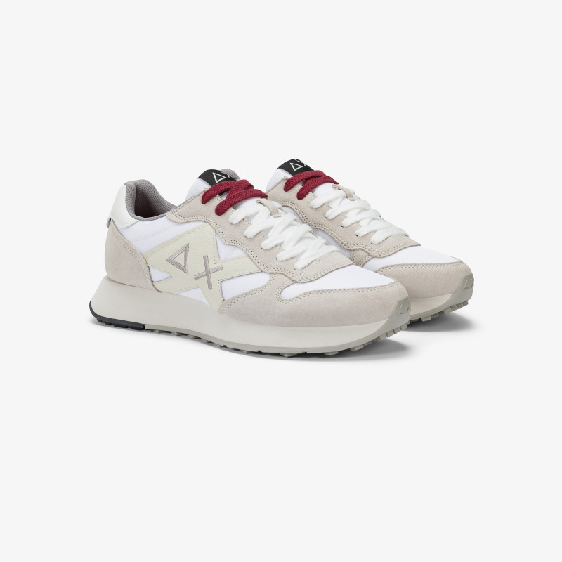 Sneaker Jaki Bicolor in nylon e suede bianco