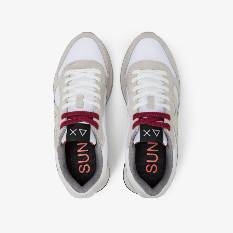 Sneaker Jaki Bicolor in nylon e suede bianco