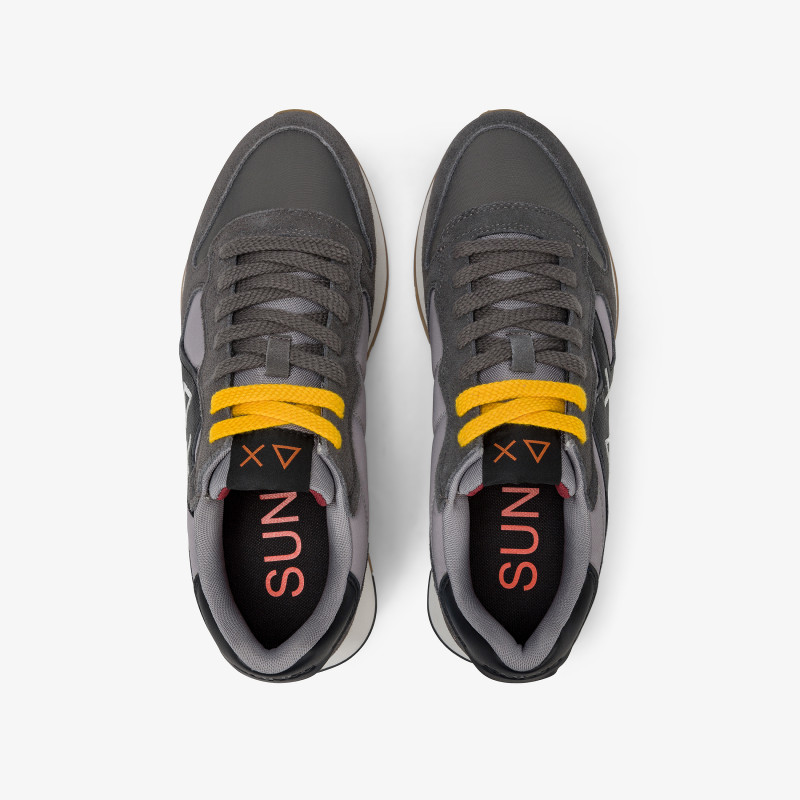 Sneaker Jaki Bicolor in nylon e suede grigio scuro