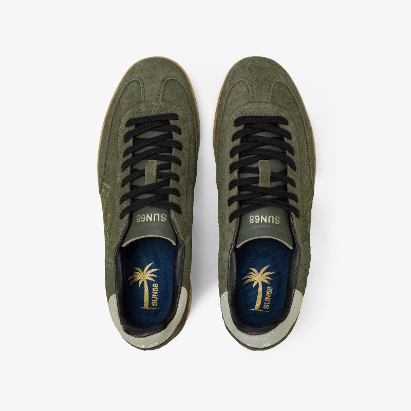 Dark military California Sun suede sneaker