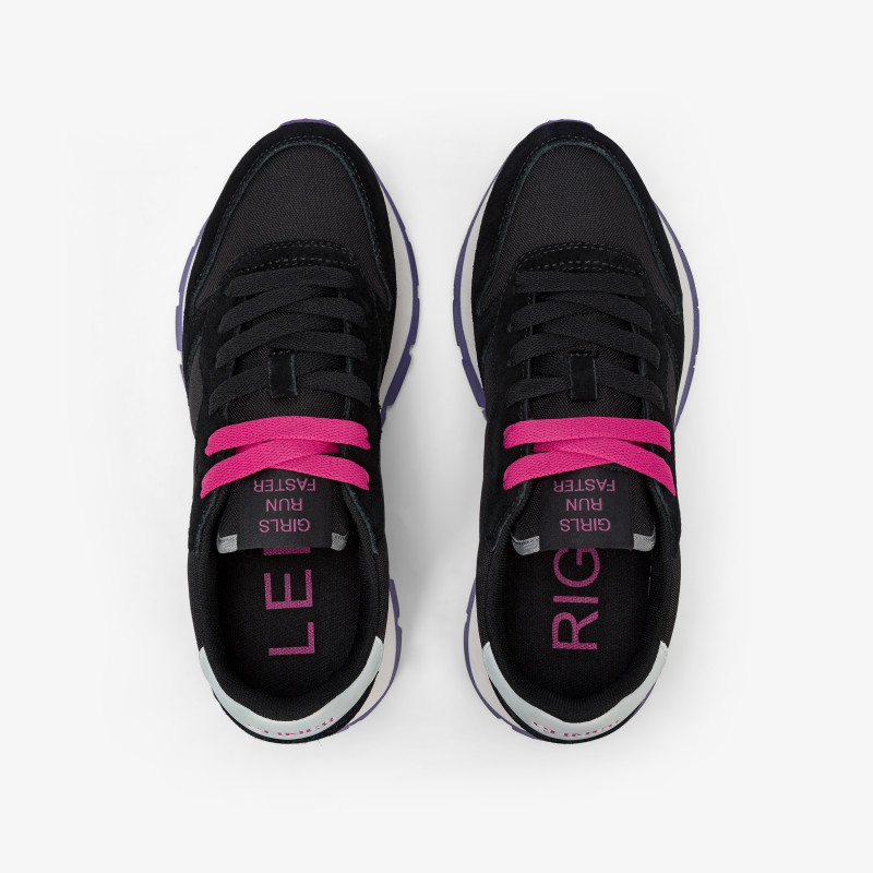 Black Ally Solid nylon and suede sneaker