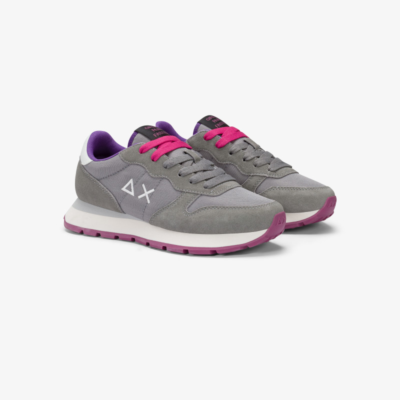 Medium grey Ally Solid nylon and suede sneaker
